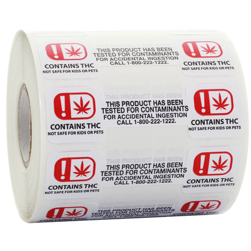 Oklahoma OMMA Tamper Evident THC Compliance Labels (Roll of 1,000) – Bag  King