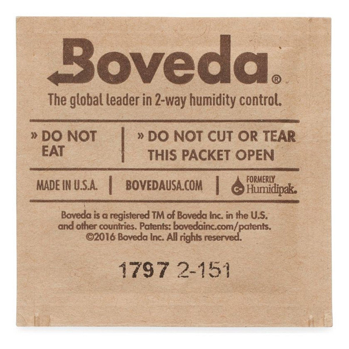 Boveda 62% 1 Gram Bulk Pack (1500 Qty.) MB6201